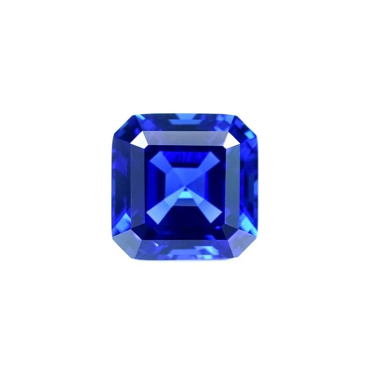 Asscher Cut Lab Grown Blue Sapphire
