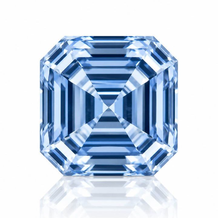 1.02ct VVS2 Asscher Cut Lab Grown Blue Diamond