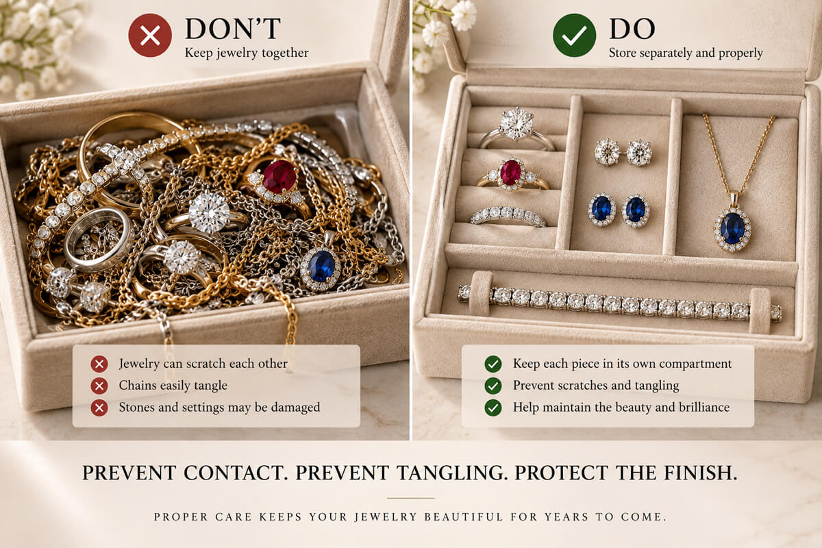Correct Jewelry Storage