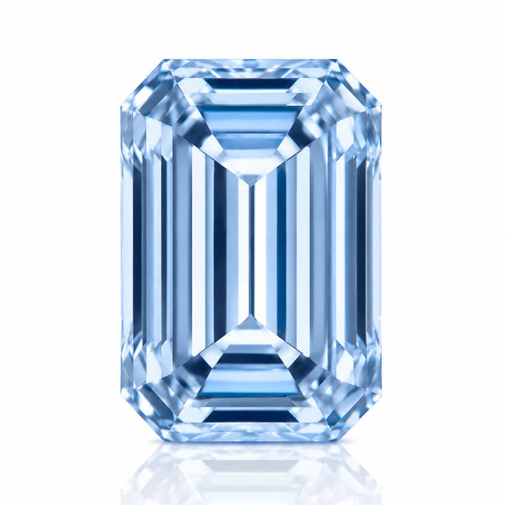 3.11ct VS1 Emerald Cut Lab Grown Blue Diamond