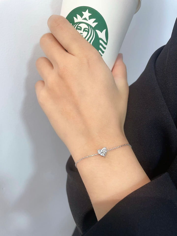 1ct Heart cut lab grown diamond bracelet