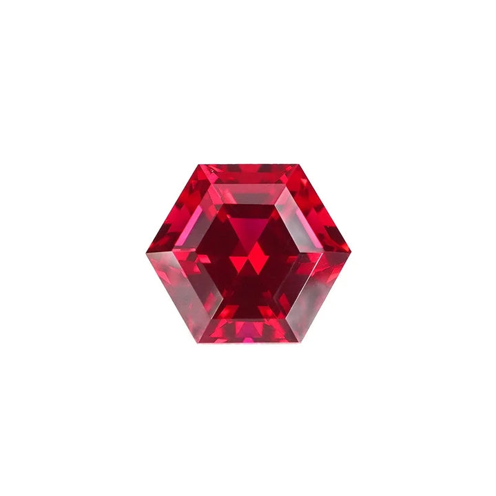 Hexagon Cut Lab Grown Ruby