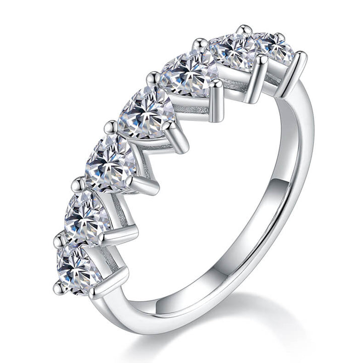 Trillion cut Moissanite anniversary wedding band