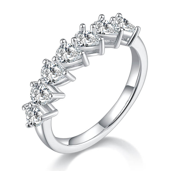 Pear cut Moissanite anniversary wedding band