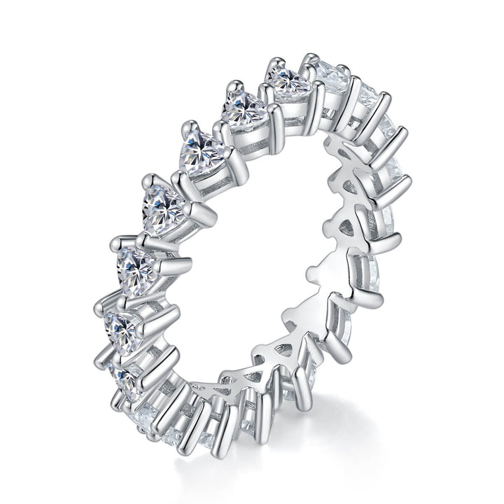 Full pave trillion cut Moissanite wedding band