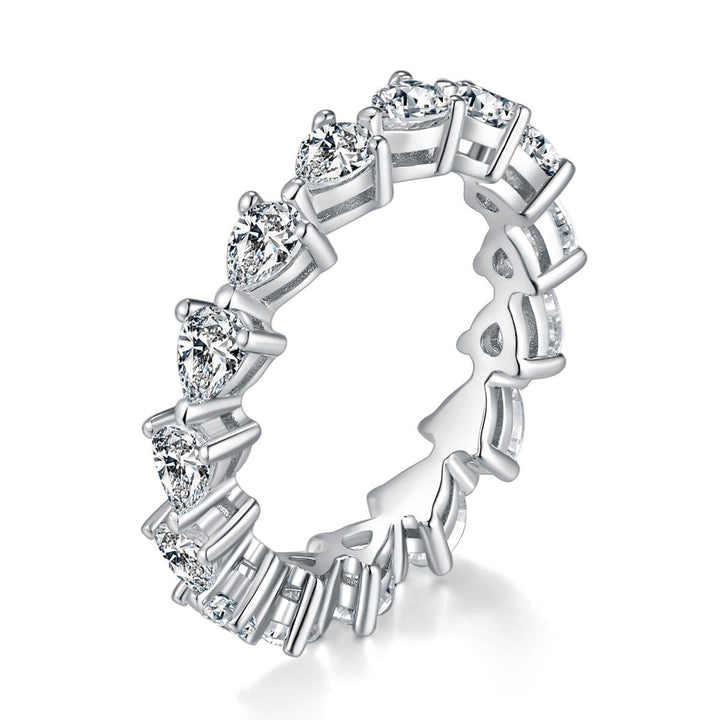 Full pave pear cut Moissanite wedding band