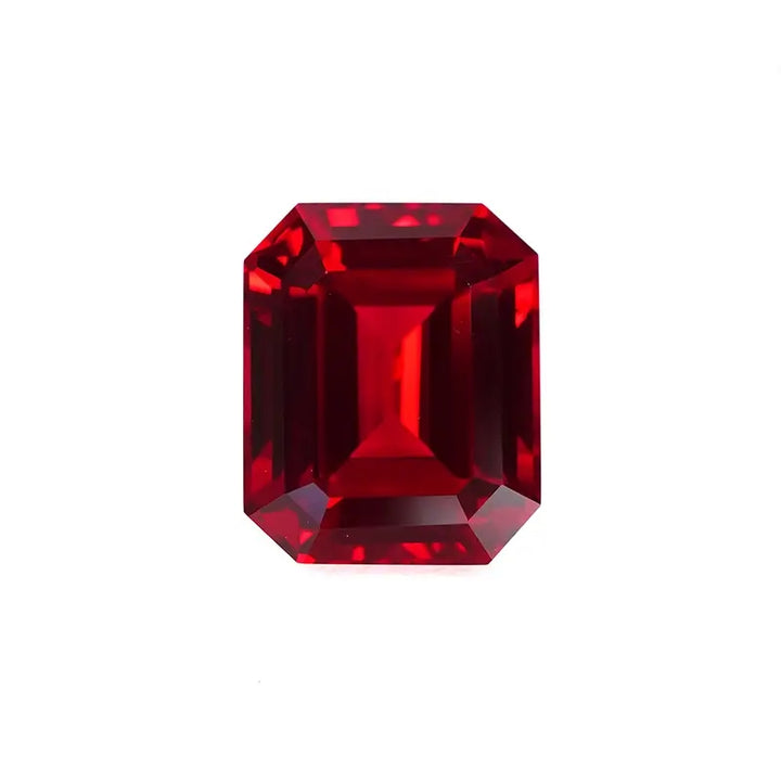 Emerald Cut Lab Grown Ruby