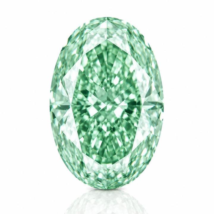1.37ct VS1 Oval Cut Lab Grown Green Diamond