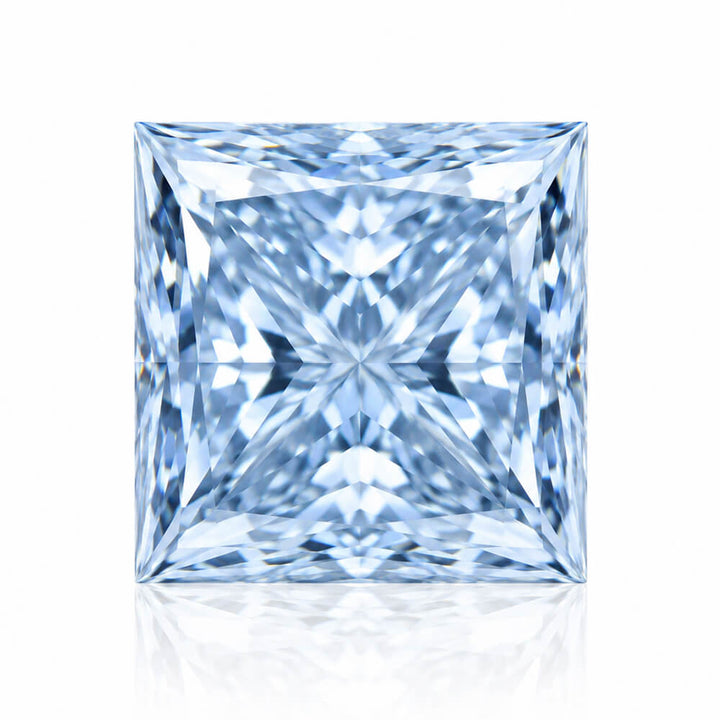 2.05ct VS1 Princess Cut Lab Grown Blue Diamond