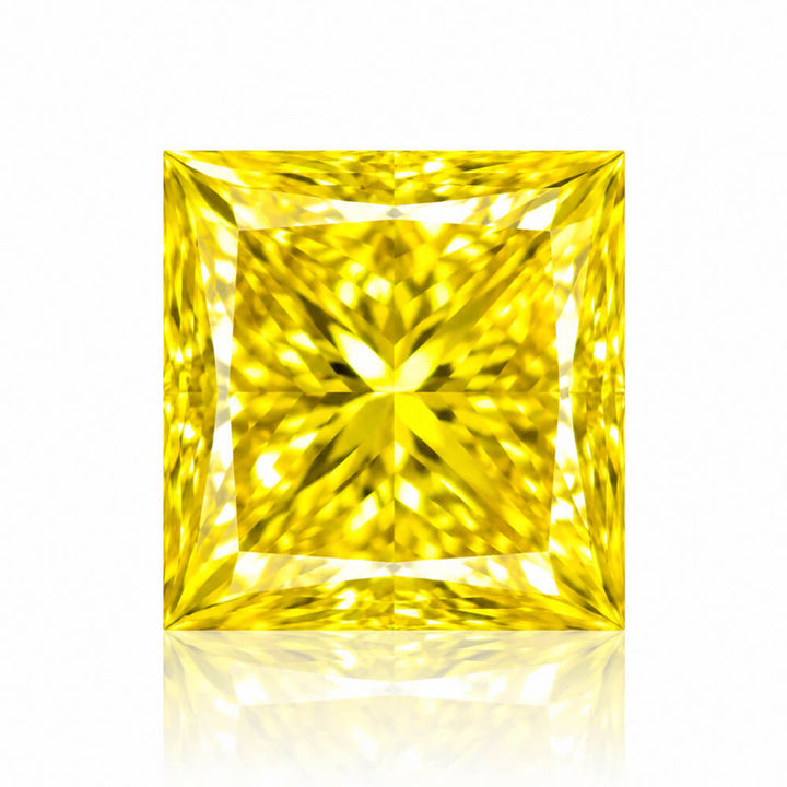 2.22ct VVS2 Princess Cut Lab Grown Yellow Diamond