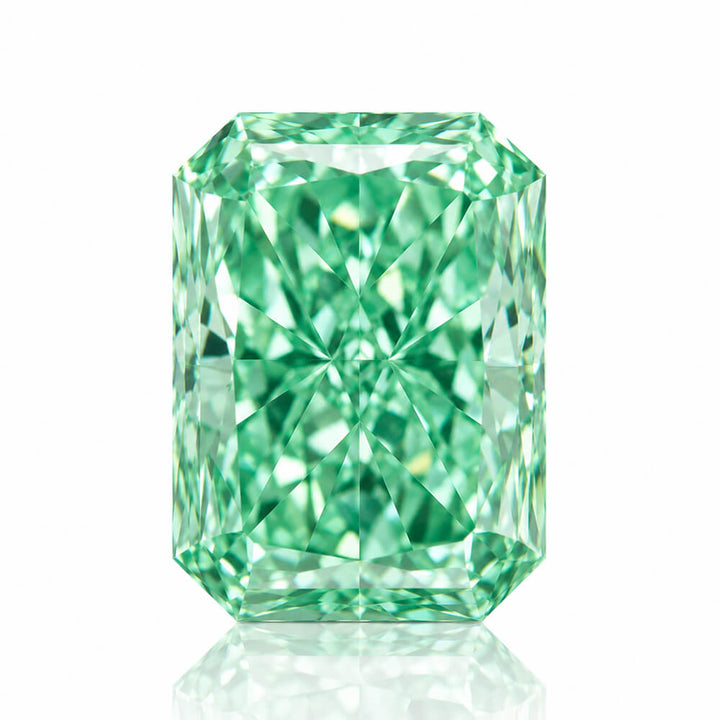 1.35ct VS1 Radiant Cut Lab Grown Green Diamond