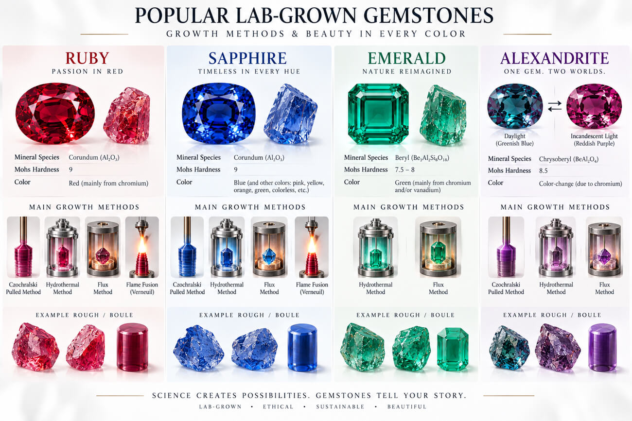 Ruby / Sapphire / Emerald / Alexandrite + Growth Methods