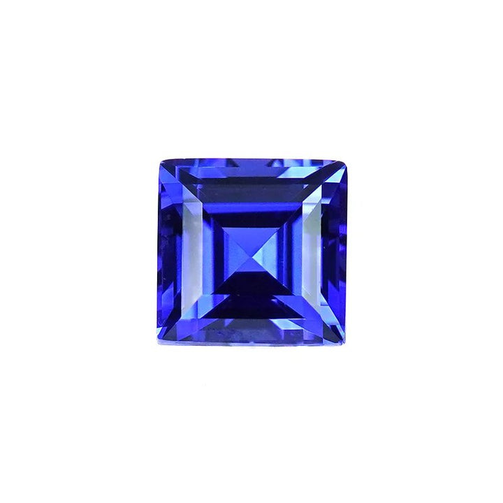 Square Step Cut Lab Grown Blue Sapphire