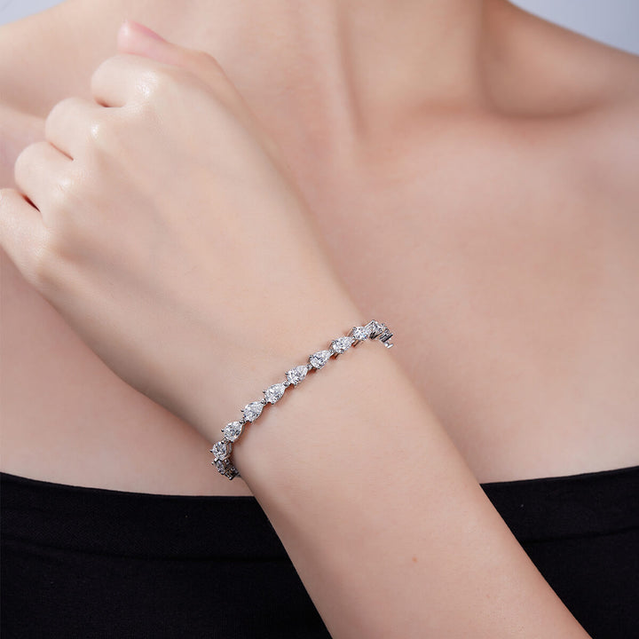 Pear cut Moissanite tennis bracelet